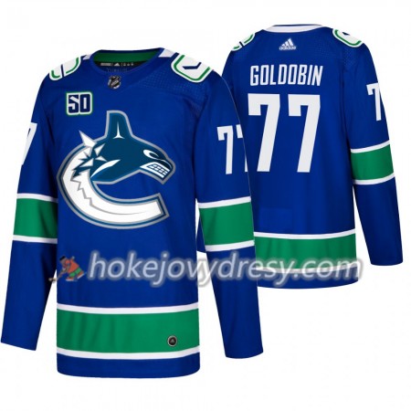 Pánské Hokejový Dres Vancouver Canucks Nikolay Goldobin 77 50th Anniversary Adidas 2019-2020 Modrý Authentic